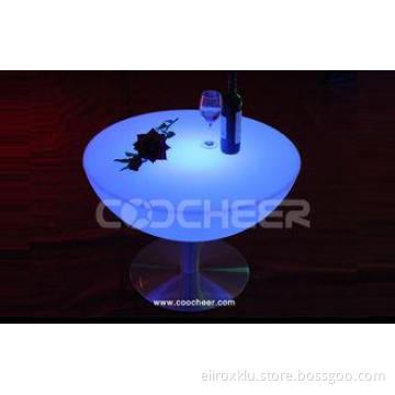 PE Plastic RGB color Led Lighting Coffee Table for restaura